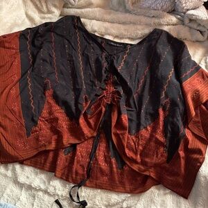 Women's Black and Brown Tunic Top